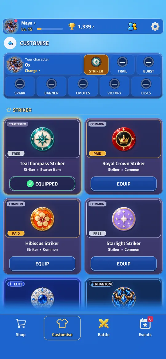 Customising your strikers