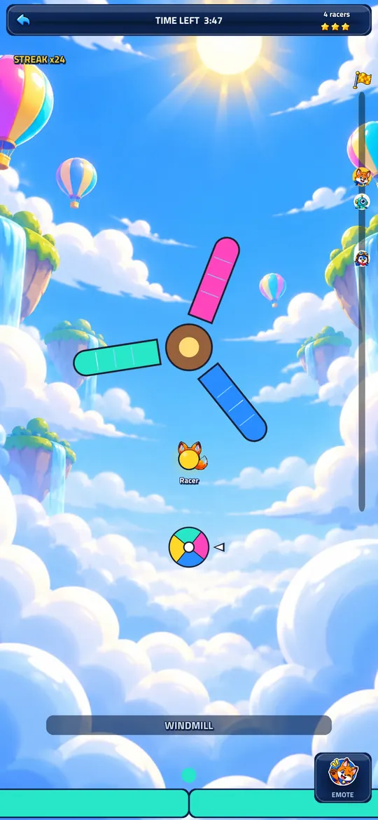 Racing up the sky course