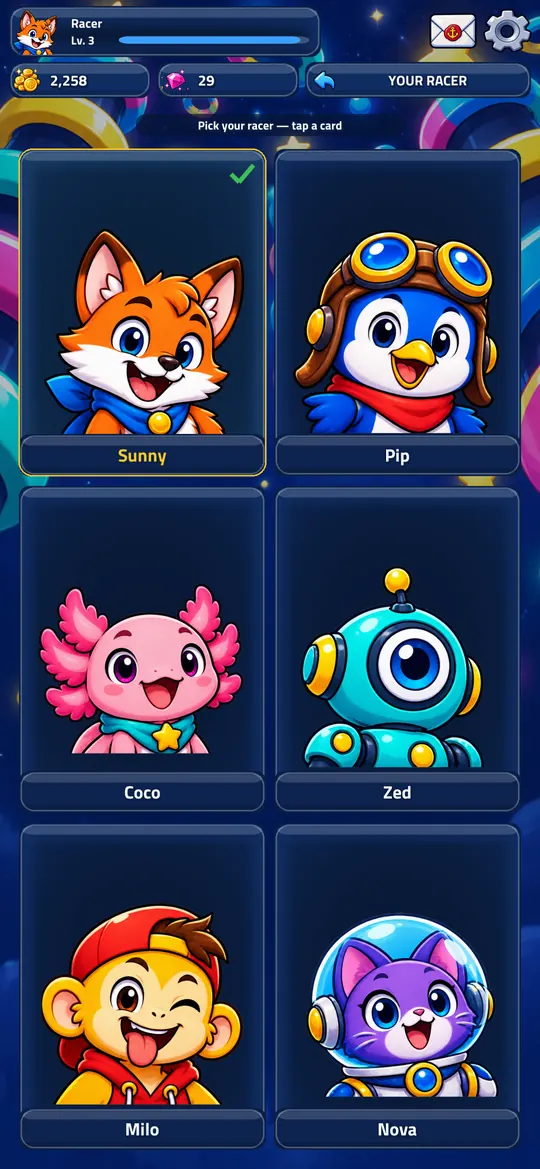 The six racers