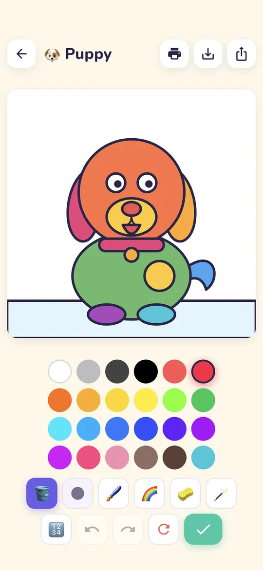 Colouring a puppy
