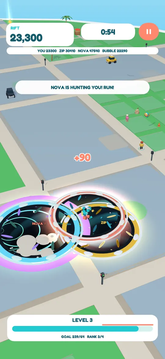 A rift swallowing the street